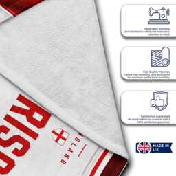 Personalised Name England Flag Bath Beach Towel Three Lions Football T Shirt Jersey Number St Georges Cross Sports Fan Holiday Gift - thumbnail 3