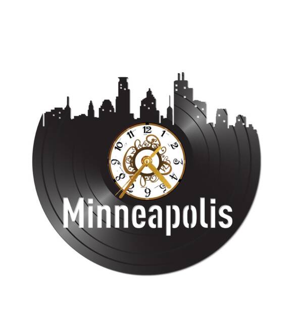 Free Shippingfree Shipping Minneapolis Skyline Vinyl Record Clock - image 1
