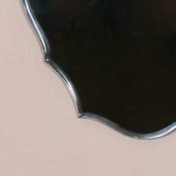 Bevelled Mid Century Ornate Scalloped Frameless Hanging Wall Mirror - thumbnail 4
