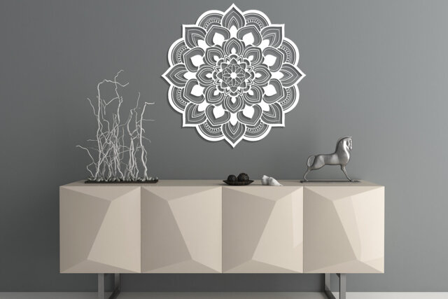3D Mandala, Openwork Panel, Stylish Wall Decor, Ornate Graphics, Orient Style Wood Art, Ornament, Flower Of Life - image 1