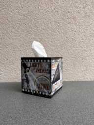 Gift For Actor Cinema Tissue Box Movie Camera Tissue Cover Wooden Camera Clapperboard Director's Chair Film Roll Lover Gift - thumbnail 1