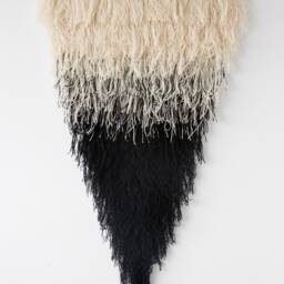 Black White Ombre Tapestry - Large Fringe Wall Hanging Boho Statement Art Elegant Handwoven Decoration Minimalist Home Decor Zen - thumbnail 4