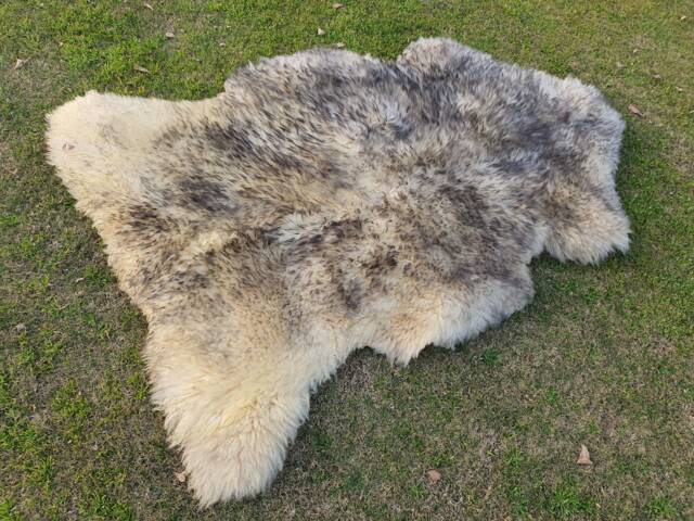 Genuine Grey Sheepskin Rug - Special Lamb Fur Rugs Long Hair Fluffy - image 1