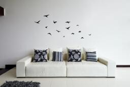 Flying Birds Wall Sticker - Flock Of Wall Decal Decor Removable Above Lounge Art - thumbnail 1