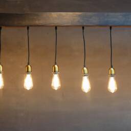 Rustic Wood Beam Chandelier 10-Bulb Filament Hanging Light - thumbnail 2