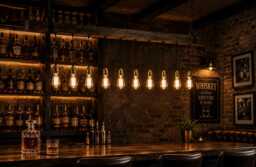 Rustic Wood Beam Chandelier 10-Bulb Filament Hanging Light