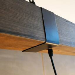 Rustic Wood Beam Chandelier 10-Bulb Filament Hanging Light - thumbnail 3