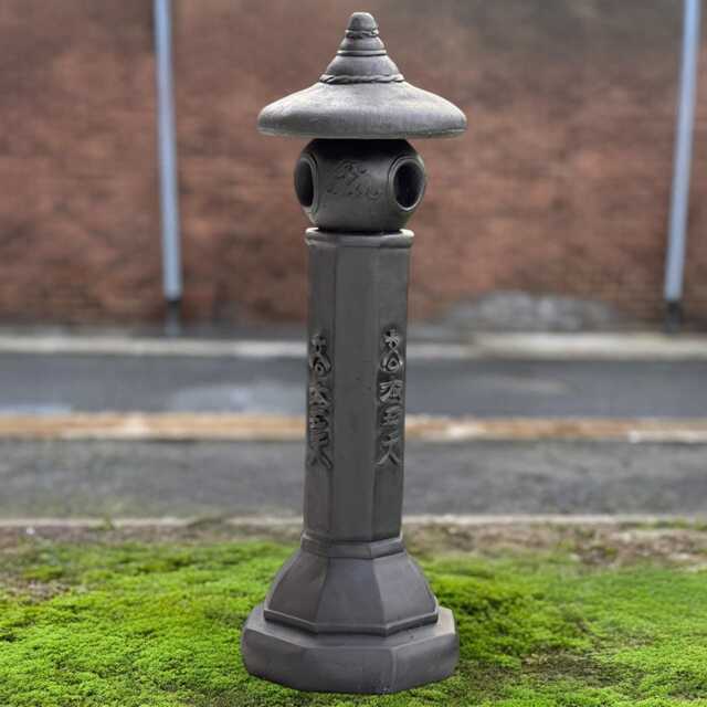 Large Concrete Pagoda Statue Asian Zen Garden Decor Handmade Black Sculpture Japanese Lantern Figurine Stone Gift - image 1