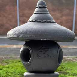 Large Concrete Pagoda Statue Asian Zen Garden Decor Handmade Black Sculpture Japanese Lantern Figurine Stone Gift - thumbnail 2
