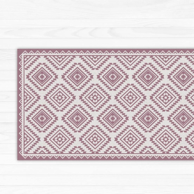 Pink Kilim Vinyl Floor Mat Ethnic PVC Rug - image 1