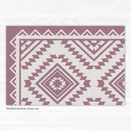 Pink Kilim Vinyl Floor Mat Ethnic PVC Rug - thumbnail 3