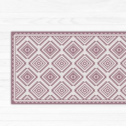 Pink Kilim Vinyl Floor Mat Ethnic PVC Rug - thumbnail 1