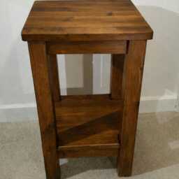 Solid Wood Lamp Table, End Side Table - Dark Oak Style - thumbnail 2