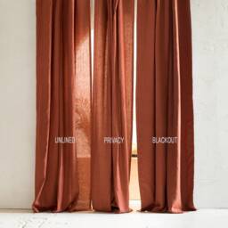 Linen Curtains Rod Pocket Top, Natural Curtain Panel, Privacy Or Blackout Curtains, Window Treatments - thumbnail 4