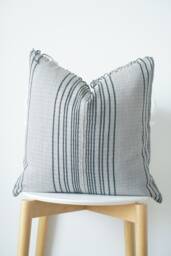 Gray Neutral Tribal Hemp Hand Woven Natural Dye Color Lumbar Pillow Cover - thumbnail 1