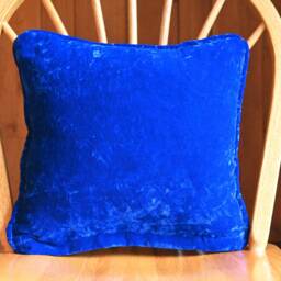 Victorian Christmas Blue Velvet Pillow, Santa Claus Holiday Decor - thumbnail 2