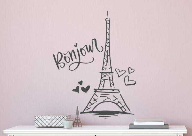 Eiffel Tower Wall Decal - Paris Art - Decor - Sticker - Decor Girls Room - image 1