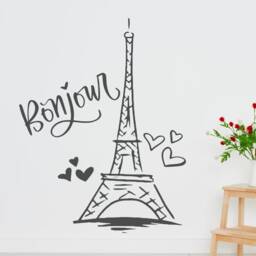 Eiffel Tower Wall Decal - Paris Art - Decor - Sticker - Decor Girls Room - thumbnail 3