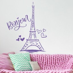Eiffel Tower Wall Decal - Paris Art - Decor - Sticker - Decor Girls Room - thumbnail 2
