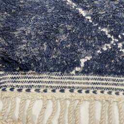 Handwoven Moroccan Wool Rug 6x9Ft Vintage Beni Ourain Carpet - thumbnail 3