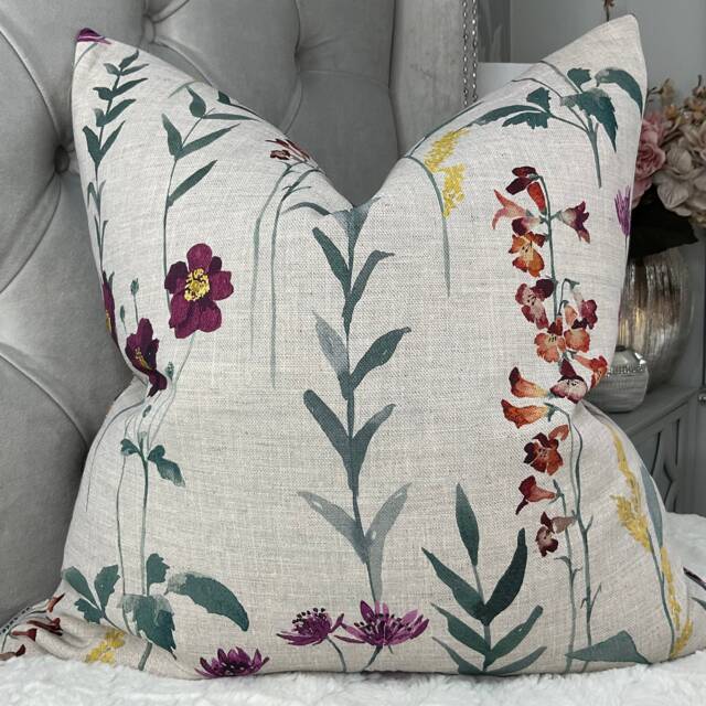 Floral Cushion Cover, Pillow Sham, John Lewis & Partners Fabric Longstock Multicoloured , Cotton Linen High Quality, Handmade - image 1