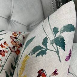 Floral Cushion Cover, Pillow Sham, John Lewis & Partners Fabric Longstock Multicoloured , Cotton Linen High Quality, Handmade - thumbnail 3