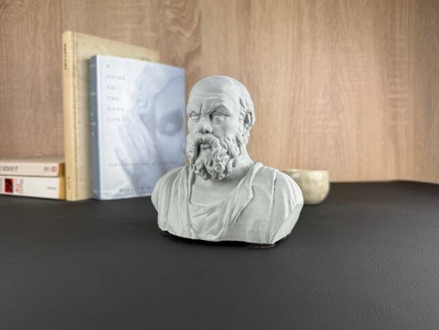 Socrates Concrete Bust, Greek Athenian Philosopher, Premium Classic Ancient Gift, Smart Mini Statue - image 1