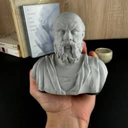 Socrates Concrete Bust, Greek Athenian Philosopher, Premium Classic Ancient Gift, Smart Mini Statue - thumbnail 4
