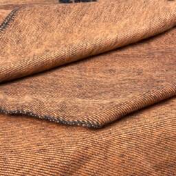 Handmade Orange Yak Wool Blanket Oversized Meditation Shawl - thumbnail 4