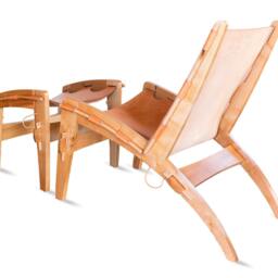 Quilpo Leather Lounge Chair & Ottoman - Ahhh Level Comfort, Handcrafted in Argentina - thumbnail 2