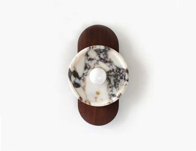 Calacatta Viola & Walnut Geometric Sconce Lamp Kitchen Lighting Vanity Bathroom Marble Powder Room - image 1