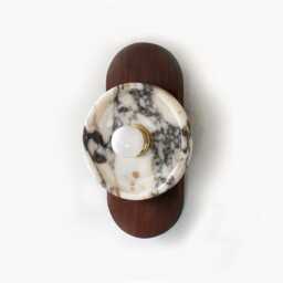 Calacatta Viola & Walnut Geometric Sconce Lamp Kitchen Lighting Vanity Bathroom Marble Powder Room - thumbnail 3