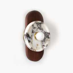 Calacatta Viola & Walnut Geometric Sconce Lamp Kitchen Lighting Vanity Bathroom Marble Powder Room - thumbnail 2