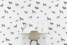 Dog Wall Decal Pattern Dogs Breeds Pug Bulldog Pit Poodle Wall Sticker Nursery Bedroom, Wallpaper Vinyl Decals Home Decor Stickers