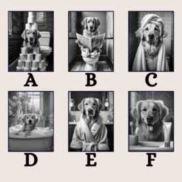 Golden Retriever Bathroom Print, Funny Dog Wall Art, Animal Toilet Decor, Quirky Guest Poster, Lover Gift - thumbnail 3