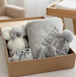 Koala Baby Gift, Personalised Hamper, Boy Shower, Blanket, Girl, Newborn Gift Set - thumbnail 1