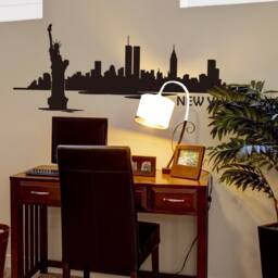 New York City Outline Skyline Wall Vinyl Decal For School Classroom, Library, Kids Room, Travelers - 190 - thumbnail 2