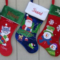 Personalized Holiday Dog Christmas Stocking - Santa Paws Design Holding Ornament Cute Stockingfor Dogs - thumbnail 4