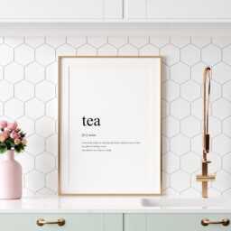 Tea Definition Print - Gift For Lover Hug in A Mug Kitchen Wall Art Fun Typography Poster Unframed - thumbnail 4
