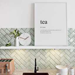 Tea Definition Print - Gift For Lover Hug in A Mug Kitchen Wall Art Fun Typography Poster Unframed - thumbnail 3