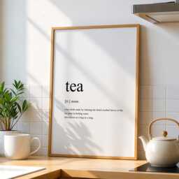 Tea Definition Print - Gift For Lover Hug in A Mug Kitchen Wall Art Fun Typography Poster Unframed - thumbnail 2