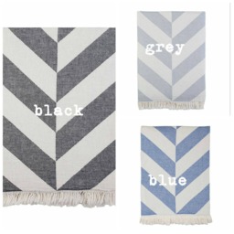 100% Cotton Blanket in Gray Chevron - Modern Beach Blanket Soft Couch Throw Summer Festival Cozy Coverlet Boho Home - thumbnail 4