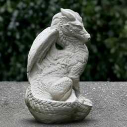 Stone White Dragon Sculpture Outdoor Mythical Statue Cement Animal Decoration Garden Wildlife Ornament Handmade Art Lover Gift - thumbnail 4