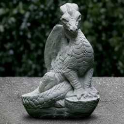Stone White Dragon Sculpture Outdoor Mythical Statue Cement Animal Decoration Garden Wildlife Ornament Handmade Art Lover Gift - thumbnail 2