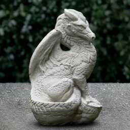 Stone White Dragon Sculpture Outdoor Mythical Statue Cement Animal Decoration Garden Wildlife Ornament Handmade Art Lover Gift - thumbnail 3
