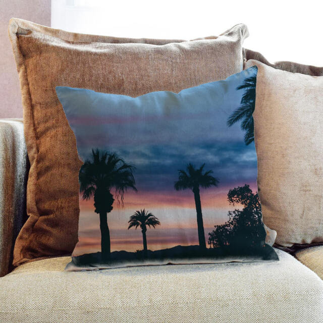 Palm Trees Photography - Decorative Pillow Throw Cushion Fabric , Case Cover Or With Filling