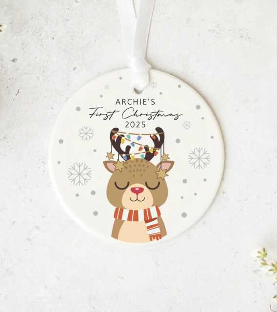 Personalised Baby's First Christmas Bauble - Custom Ornament, New Baby Gift - image 1