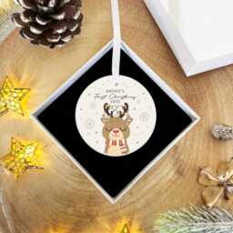 Baby First Christmas, Personalised Bauble - Ceramic Or Acrylic 7-8 cm, Newborn Keepsake - thumbnail 4
