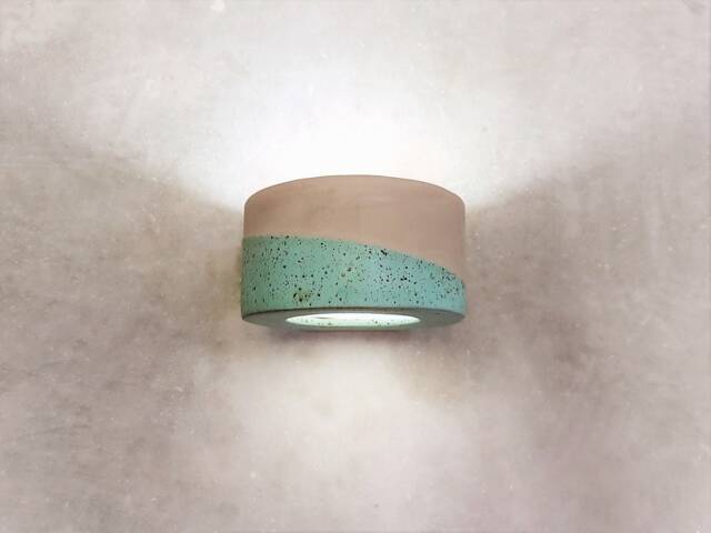 Handmade Ceramic Wall Sconce Turquoise Glaze Modern Light Fixture - image 1