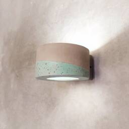 Handmade Ceramic Wall Sconce Turquoise Glaze Modern Light Fixture - thumbnail 2